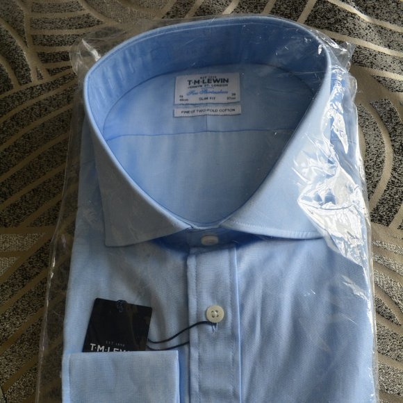 TM Lewin Cutaway Collar Shirts 19 38 New - Picture 6 of 9